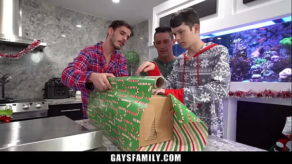 Watch Stepbrother Wrapping Some Christmas Presents with Their Daddy - Gaysfamily power Movies